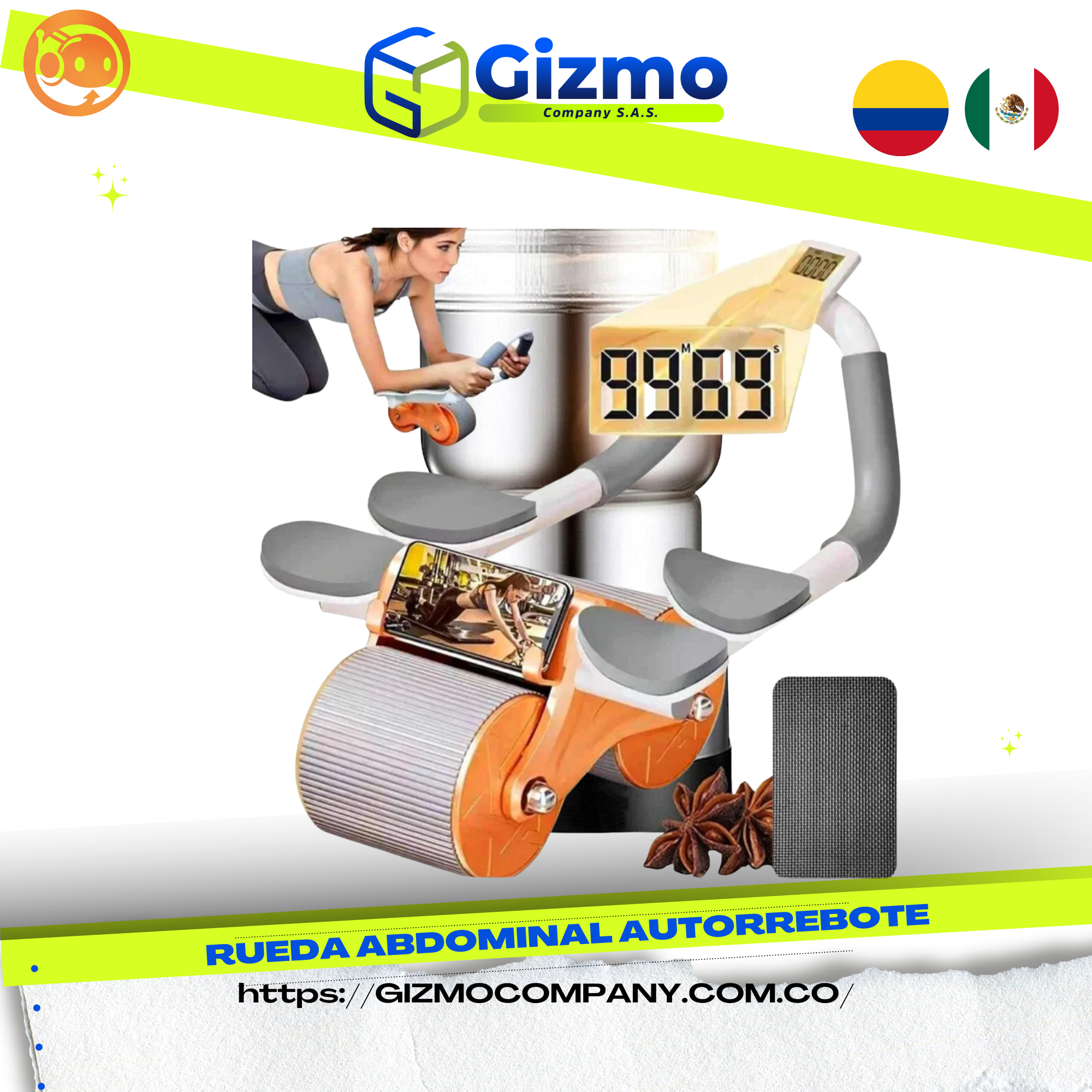 Rodillo Abdominal Con Soporte Para Codo